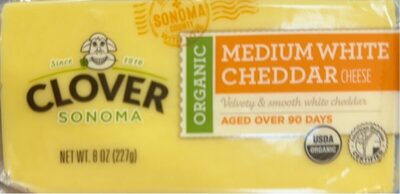 Organic medium velvety & smooth white cheddar cheese