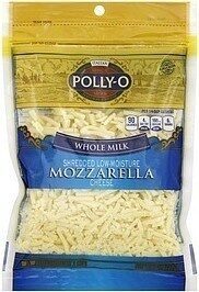 Polly o whole milk shredded mozzarella cheese