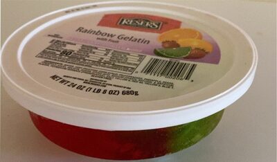 Rainbow gelatin with fruit