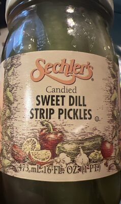 Candied sweet dill strip pickles