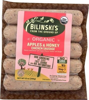 Organic Chicken Sausage, Sweet Apple
