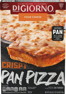 Crispy pan four cheese frozen pizza