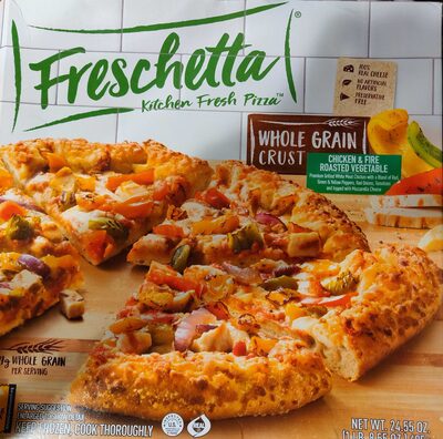 Chicken & fire roasted vegetable whole grain crust kitchen fresh pizza, chicken & fire roasted vegetable