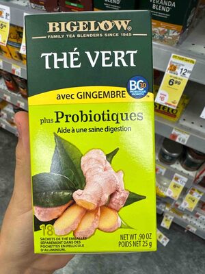 Thé Vert Avec Gingembre Plus Probiotiques
