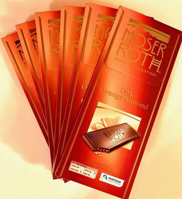 German dark chocolate bars orange almond