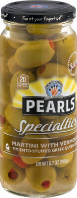 Specialties martini with vermouth pimento-stuffed