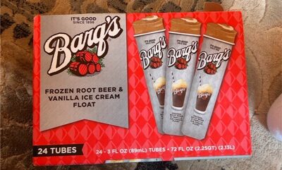 Frozen root beer & vanilla ice cream float tubes