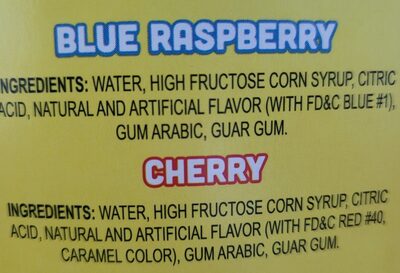 Cherry blue raspberry freeze tubes, cherry blue raspberry