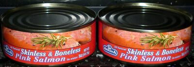 All natural skinless boneless pink salmon in water