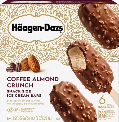 Coffee almond crunch snack size ice cream bars