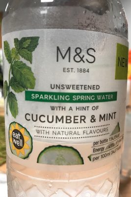 Eau gazeuse concombre menthe