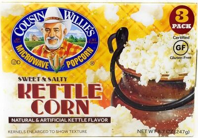 Cousin willies sweet salty kettle corn microwave popcorn