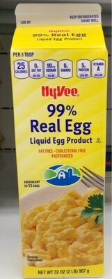 Hy vee 99% real egg liquid product