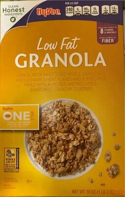 Hy vee one step low fat granola cereal with sweetened