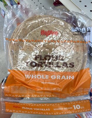 Hy vee whole grain flour tortillas with omega 3