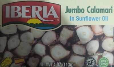 Jumbo calamari in soybean oil