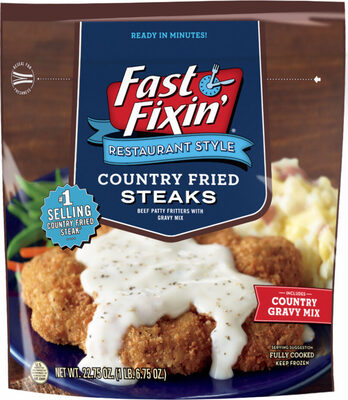 Country fried steaks with country gravy mix