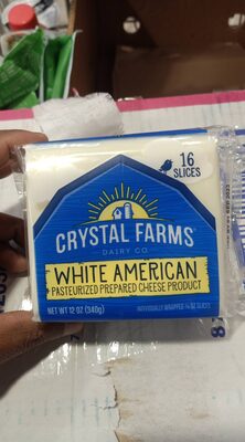 Crystal farms, white american pasteurized cheese product