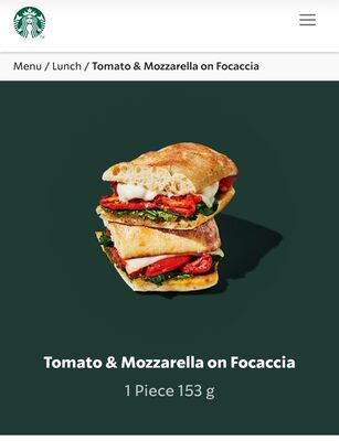 Tomato & Mozzarella on Focaccia