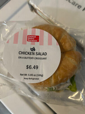 Chicken salad on buttery croissant