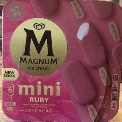 Sweet ice cream dipped in mini ruby cacao bars