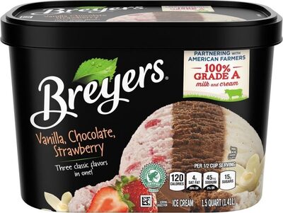 Ice cream vanilla chocolate strawberry