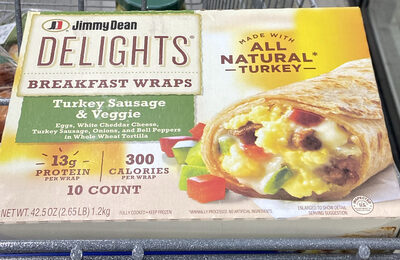 Delights Turkey Sausage & Veggie Breakfast Wraps