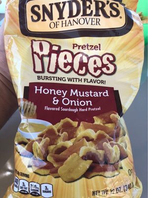 Snyder's of hanover, sourdough hard pretzel pieces, honey mustard & onion, honey mustard & onion