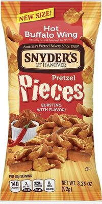 Pretzel pieces hot buffalo wing