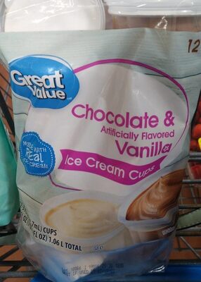 Chocolate and vanilla ice cream cups