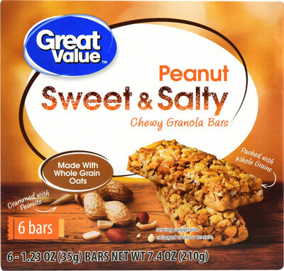 Sweet & salty chewy granola bars peanut count