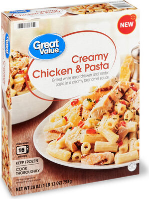 Grilled white meat chicken and tender pasta in