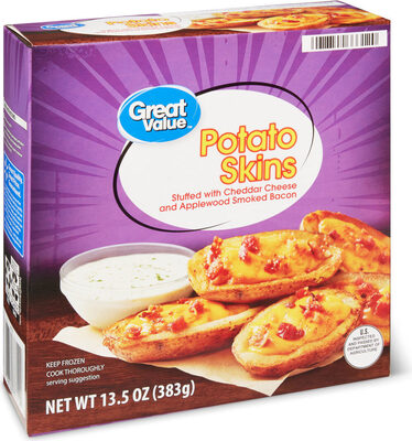 Potato skins stuffed with cheddar cheese and