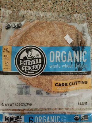 Organic whole wheat tortilla