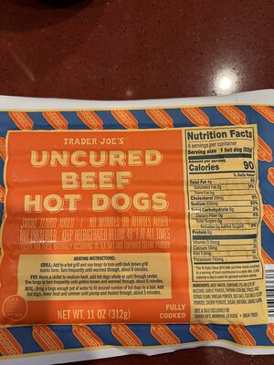 Uncured Beef Hot Dogs