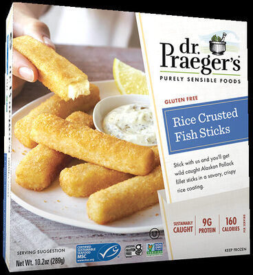 Rice crusted fish sticks