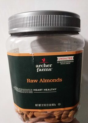 Unsalted raw almonds, unsalted