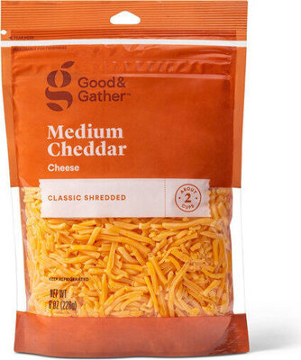 Good & gather medium cheddar cheese classic shredded