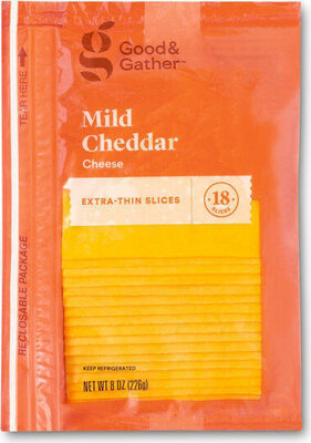Good & gather mild cheddar cheese extra thin slices