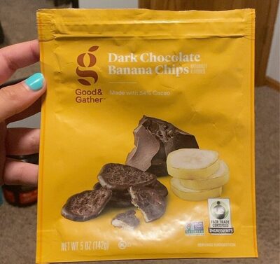 Dark chocolate banana chips