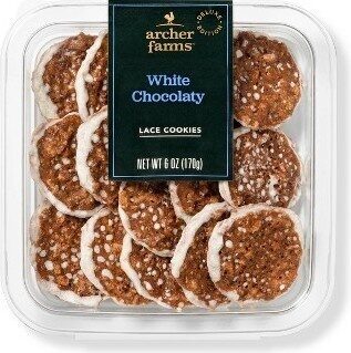 White chocolaty lace cookies