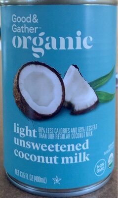 Organic light unsweetened coconut milk