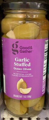 Garlic stuffed queen olives