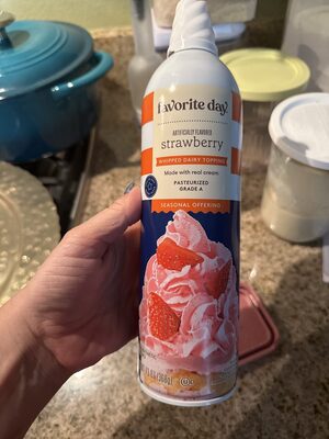 Strawberry whipped dairy topping