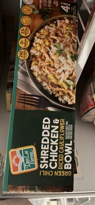Shredded Chicken & Riced Cauliflower Bowl Green Chili