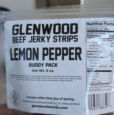 Lemon Pepper Beef Jerky Strips