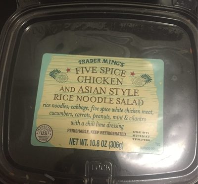 Five spice chicken and asian style rice noodle salad