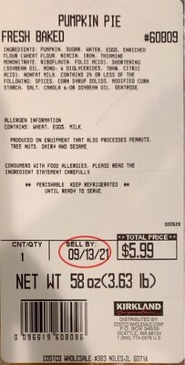 Fresh Baked Pumpkin Pie