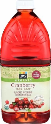 Organic 100% cranberry juice