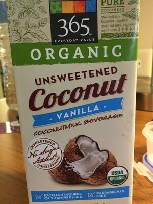 Unsweetened coconut vanilla beverage